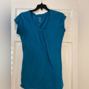 💙 Preloved Dots Blue Turquoise Top – Size Large, Stylish & Versatile ✨👗♻️
